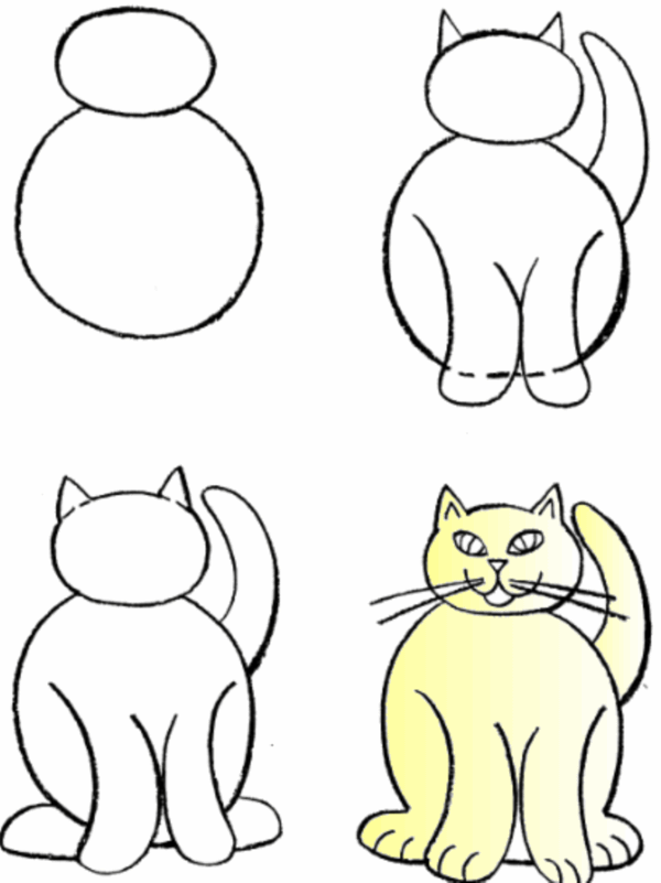 Simple Cat drawing Examples anyone Can Try - photofun 4 u com