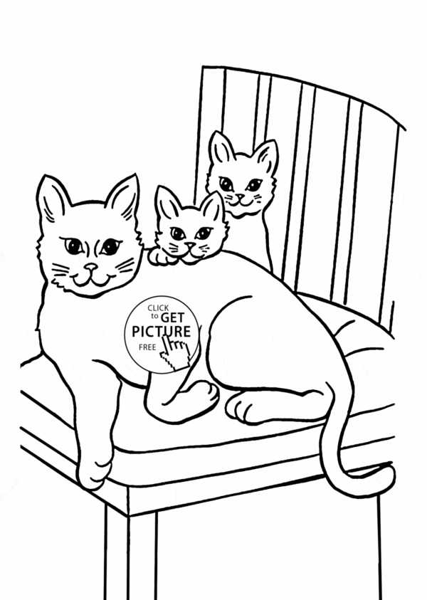 simple dog cat coloring pages - photo #46