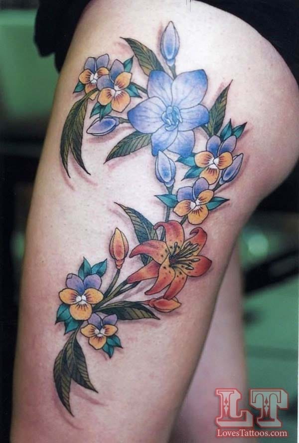 Upper Thigh Tattoos For Girls (4)