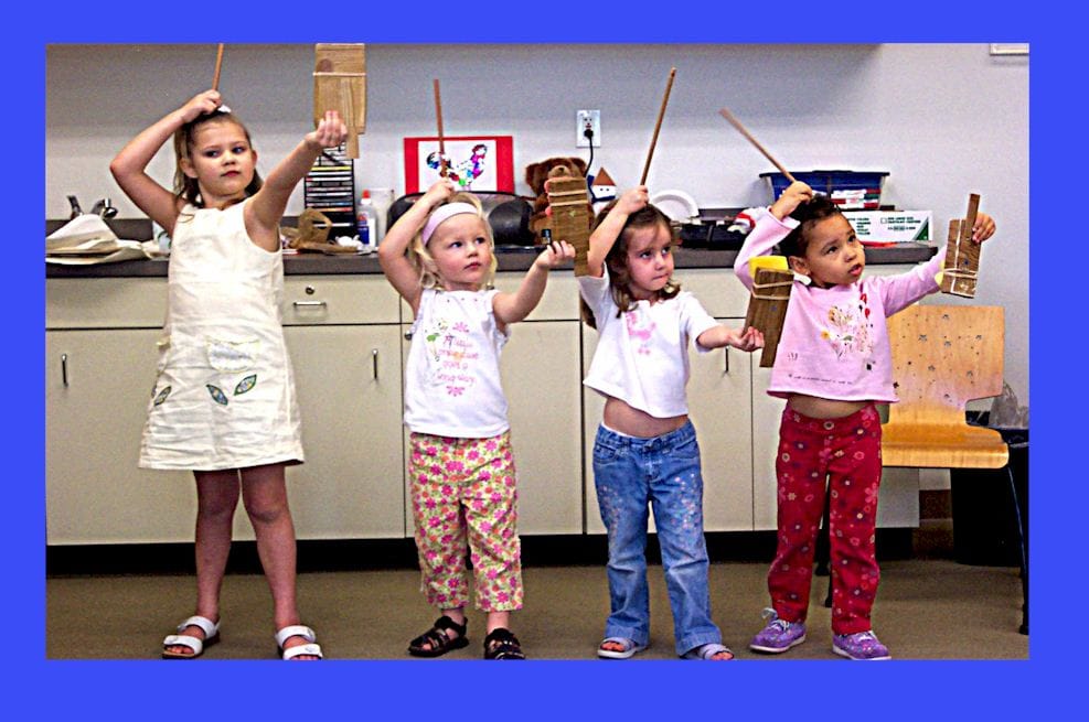 children learning dancing