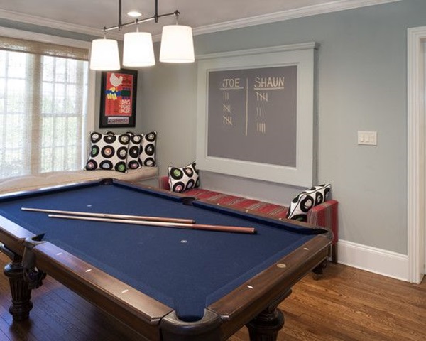 Sophisticated Living Room Decor Ideas with Modern Billiard Table