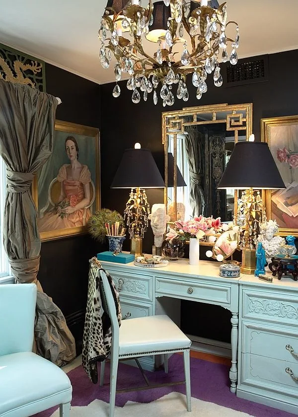 white christmas dresses Luxury Modern European Style Glossy Carving Dressing Table main image 1