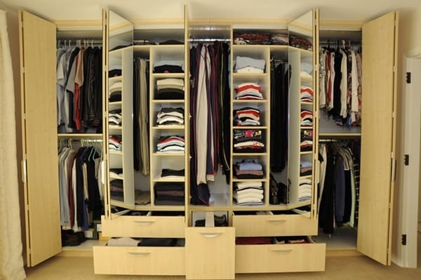 Traditional Wardrobe Designs with Wooden Material for Inspiration Mirrored Closet Door Folding Door Design Neat Organized