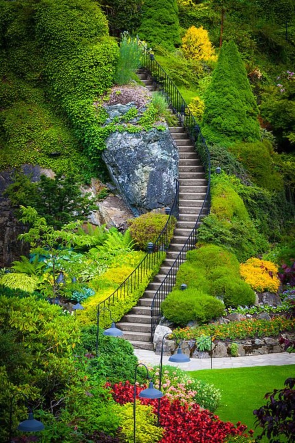 Cool Garden Stair Ideas For Inspiration (11)