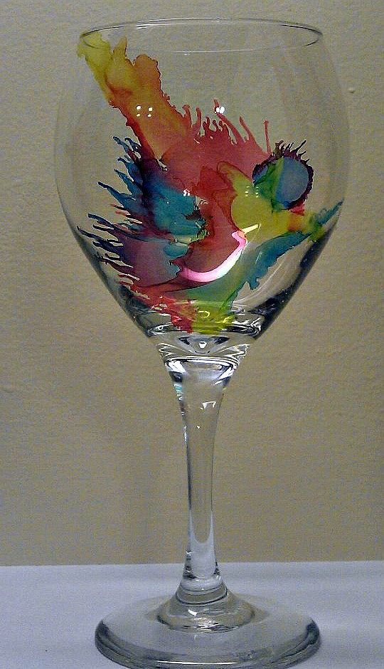 alcohol ink on glass 2