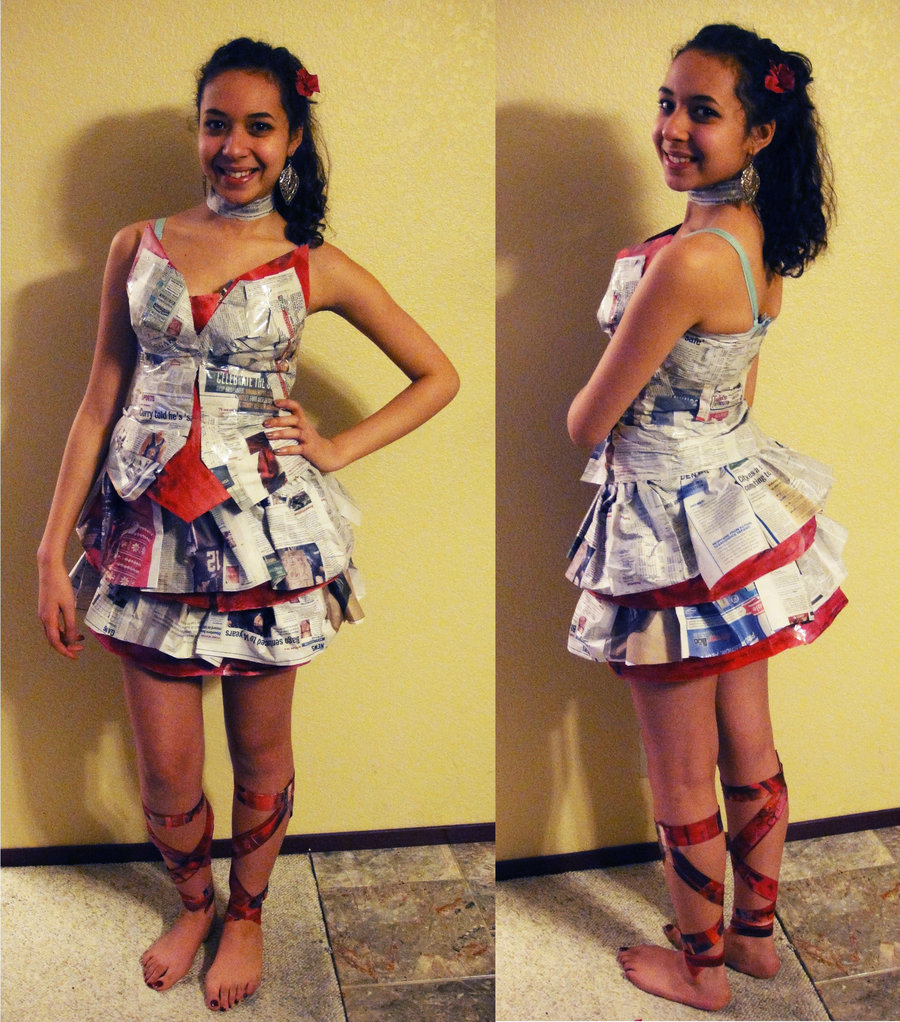 newspaper craft ideas dress