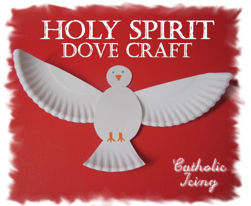 paper plate craft holy spirit dove