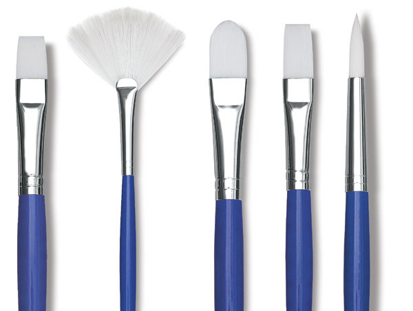 white synthetic sable brushes