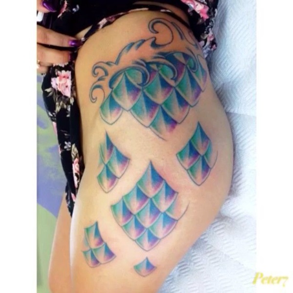Mermaid Scales Tattoo Designs For Girls (17)