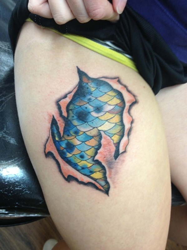 Mermaid Scales Tattoo Designs For Girls (18)
