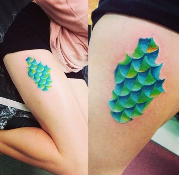 Mermaid Scales Tattoo Designs For Girls (24)