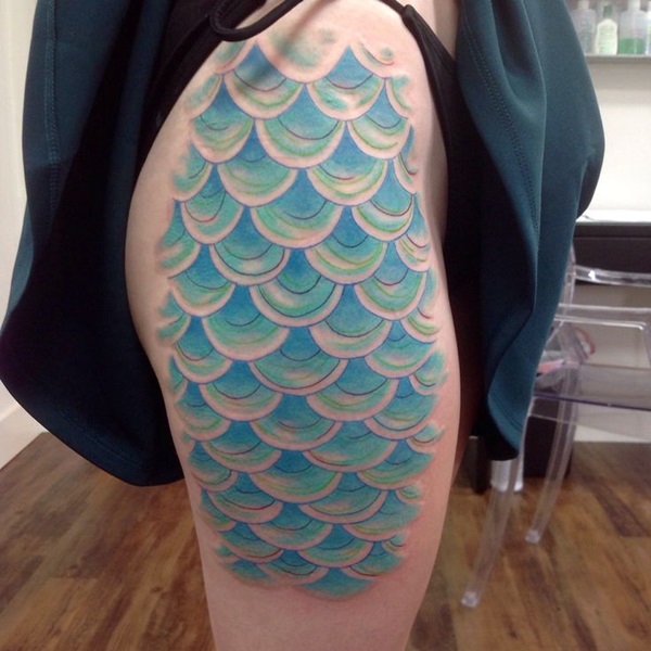 Mermaid Scales Tattoo Designs For Girls (29)