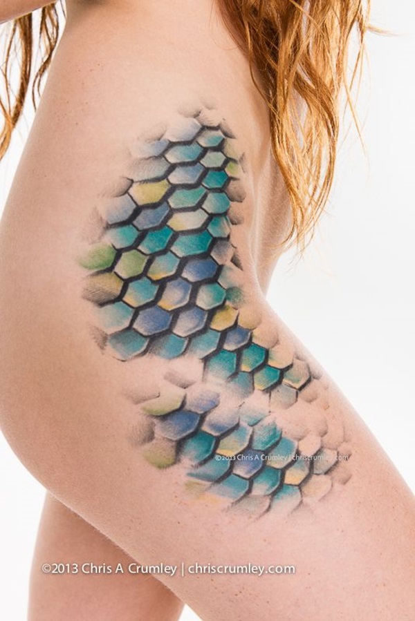 Mermaid Scales Tattoo Designs For Girls (31)