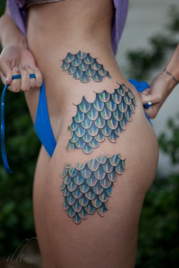 Mermaid Scales Tattoo Designs For Girls (34)