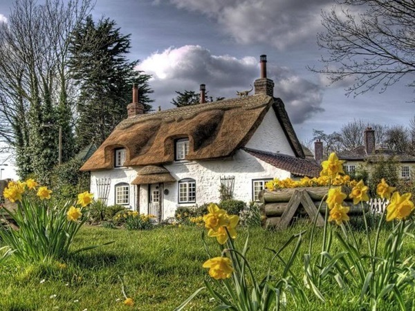 Beautiful thatch roof Cottage House Designs (22)