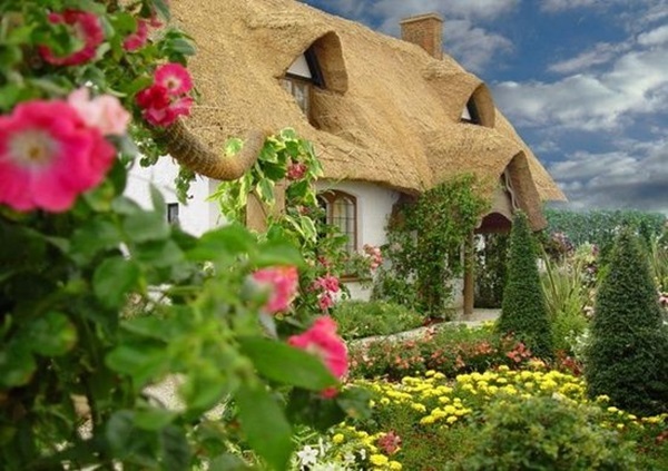 Beautiful thatch roof Cottage House Designs (23)