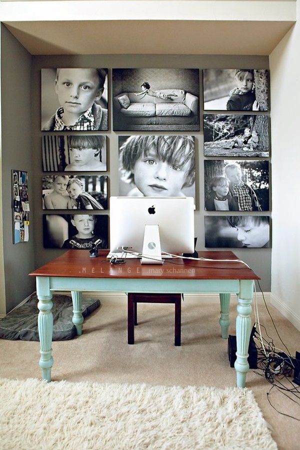 Unique wall photo display Ideas For You (17)