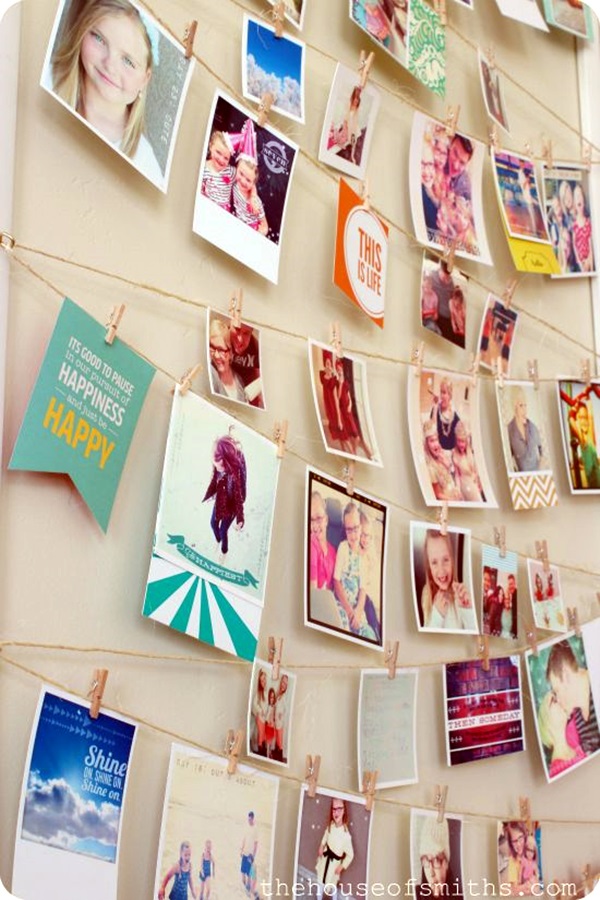 Unique wall photo display Ideas For You (19)