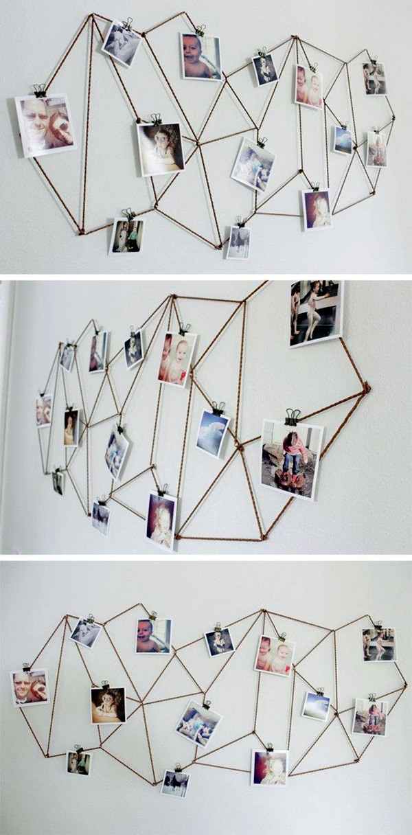 Unique wall photo display Ideas For You (22)