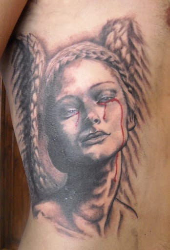 crying angel tattoo