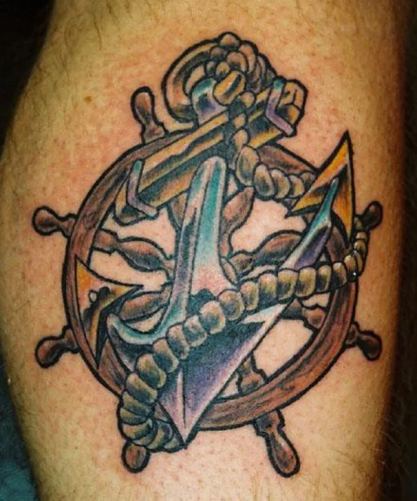 Wheel Anchor Tattoos Anchor And Ship Wheel Tattoo