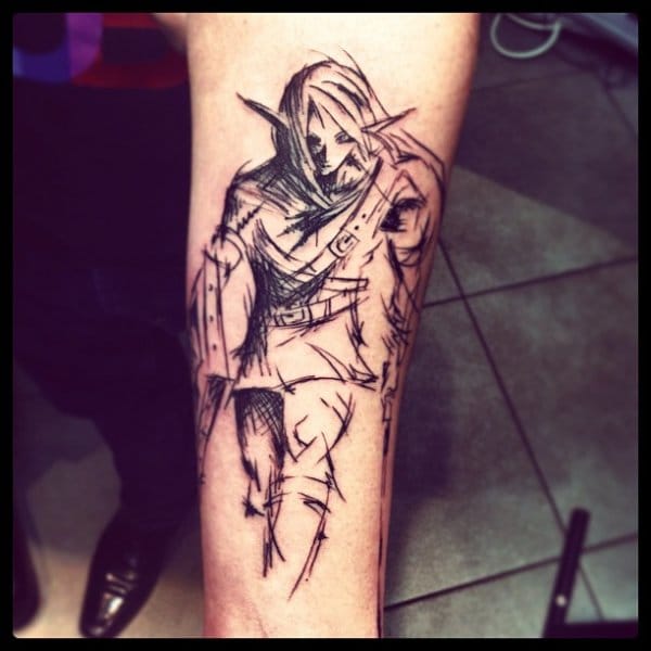 Anime Black  Grey Tattoo By Funk  Iron Palm Tattoos  Body Piercing