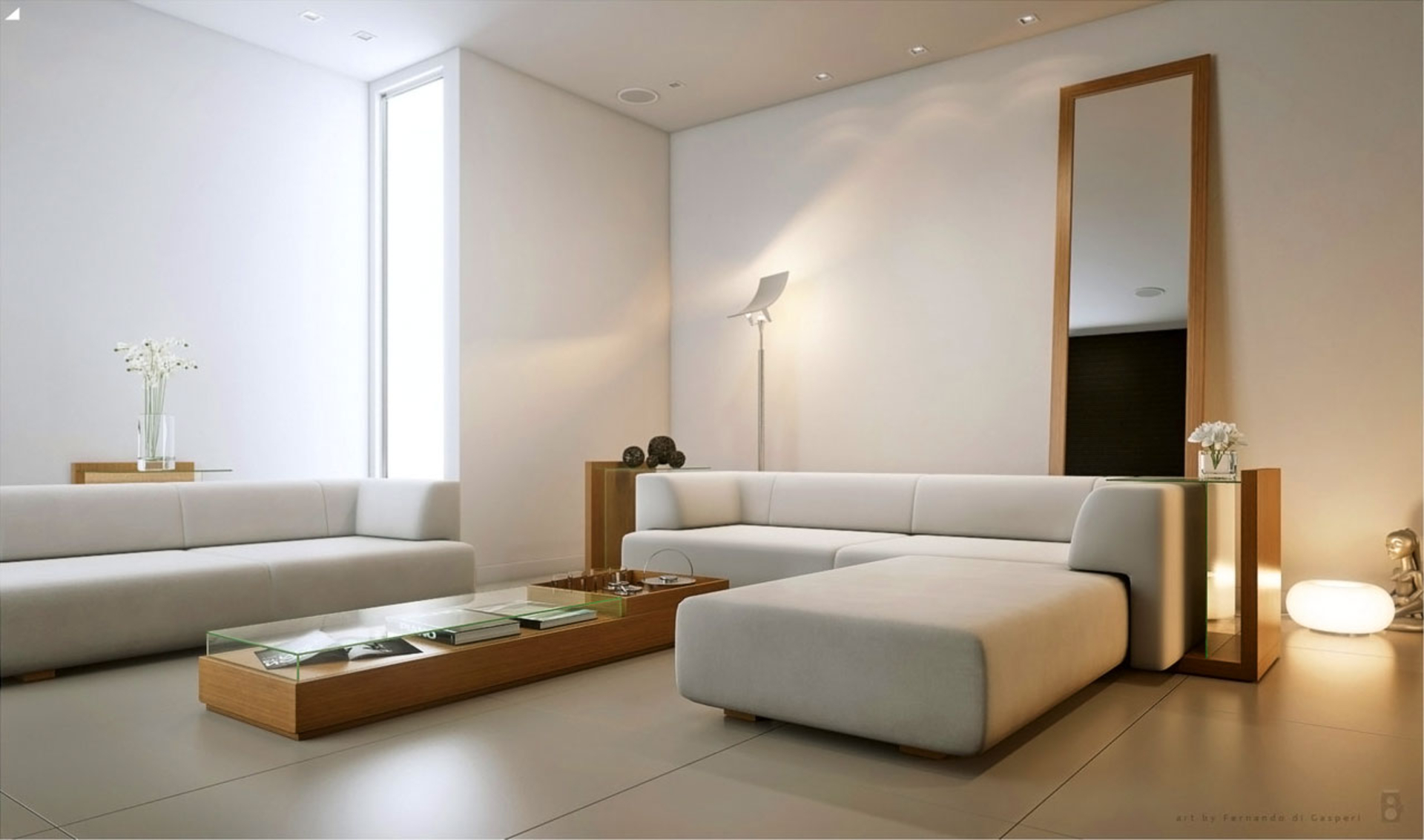 artistic minimalist living room