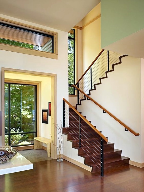 Staircase Landing Window Seat Design Ideas