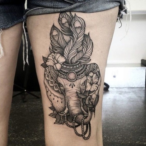 Lovely and Cute Elephant Tattoo Design (10)
