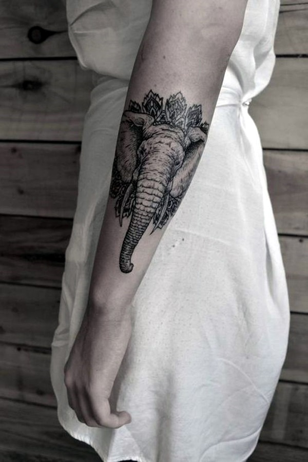 Lovely and Cute Elephant Tattoo Design (13)