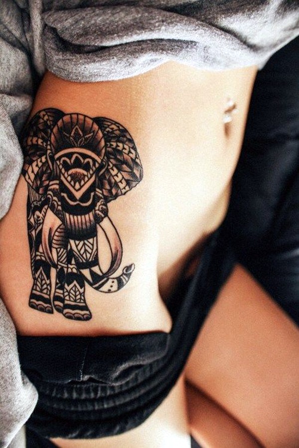 Lovely and Cute Elephant Tattoo Design (15)