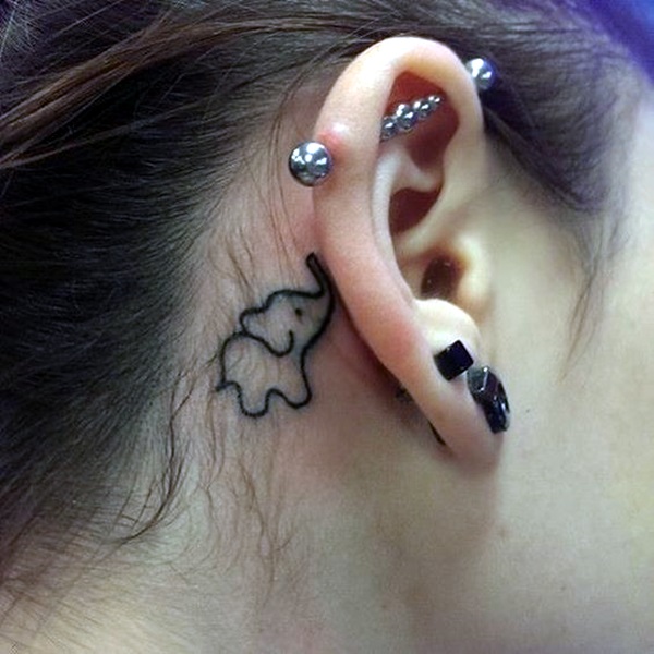 Lovely and Cute Elephant Tattoo Design (27)