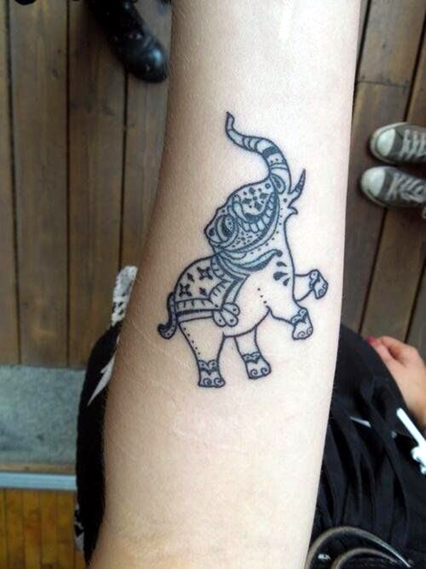 Lovely and Cute Elephant Tattoo Design (28)