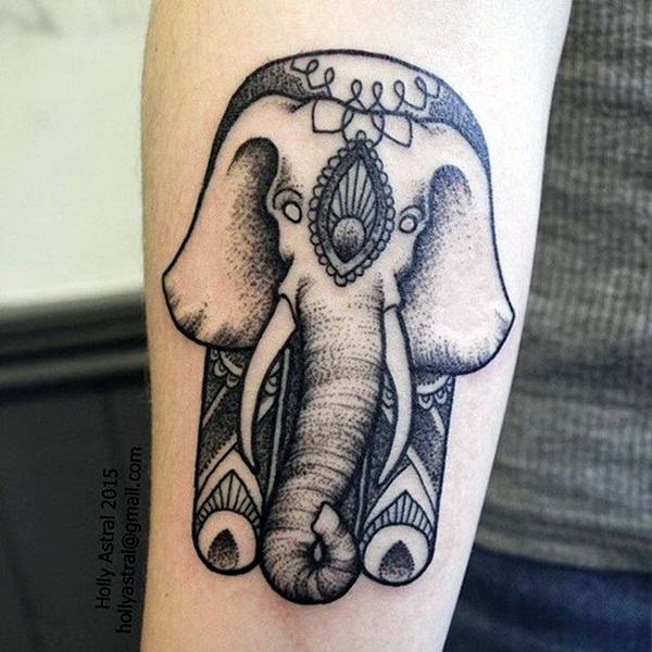Lovely and Cute Elephant Tattoo Design (32)