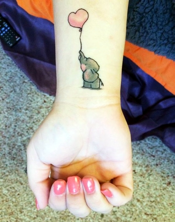 Lovely and Cute Elephant Tattoo Design (34)