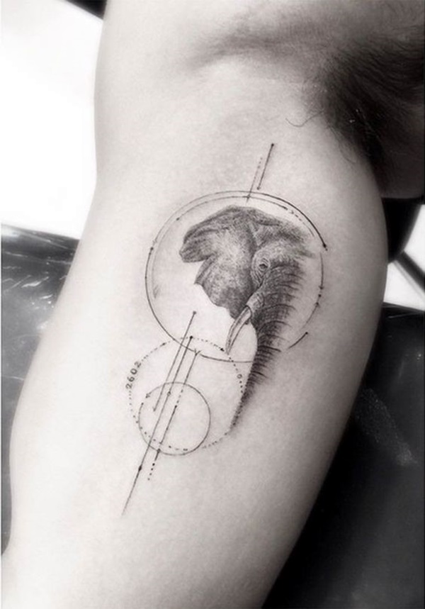 Lovely and Cute Elephant Tattoo Design (35)