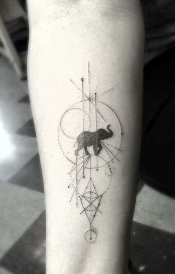 Lovely and Cute Elephant Tattoo Design (38)