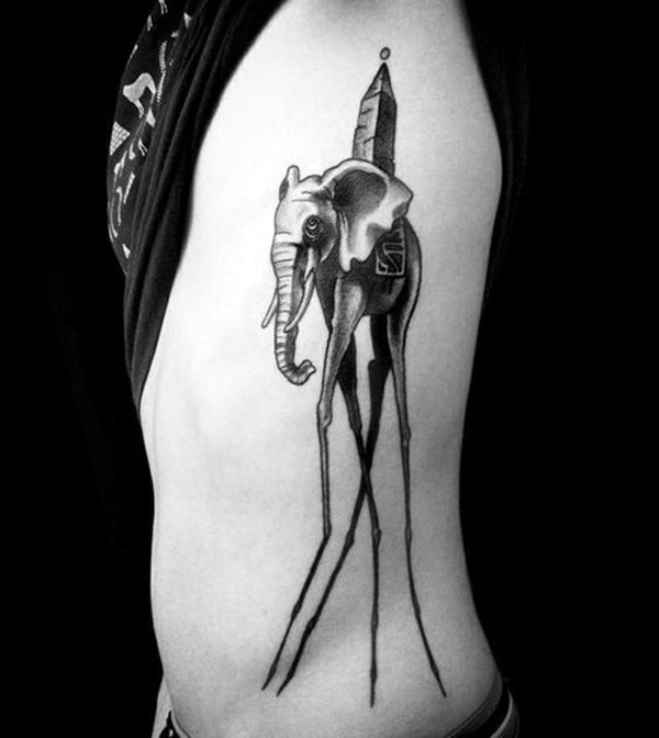 Lovely and Cute Elephant Tattoo Design (44)
