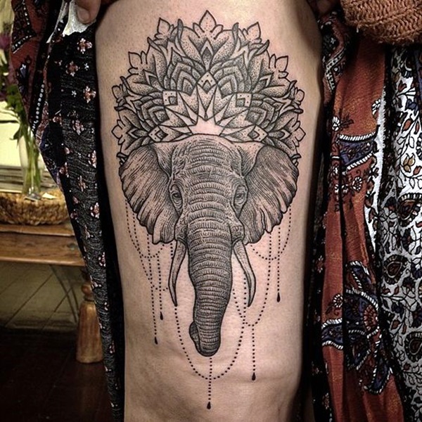 Lovely and Cute Elephant Tattoo Design (6)