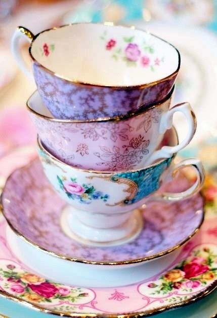 Very Warm And Winsome Vintage Tea Cups - Bored Art