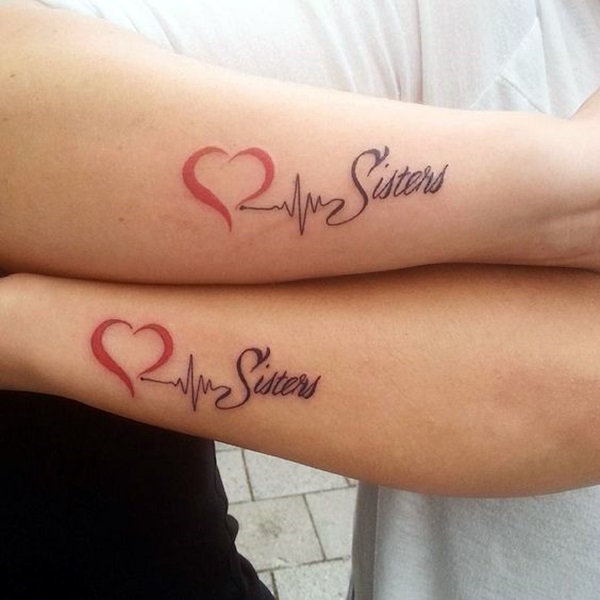 Forever and always matching lettering tattoo for best