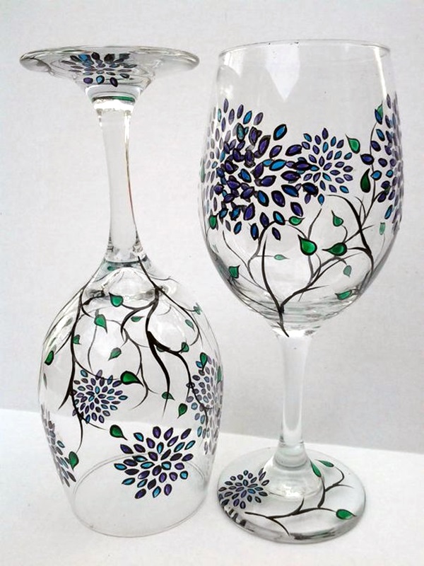 40 Artistic Wine Glass Painting Ideas - Bored Art