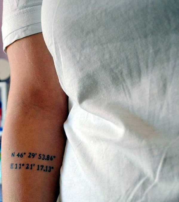 coordinates tattoo Ideas to Mark a Memory on Body (17)