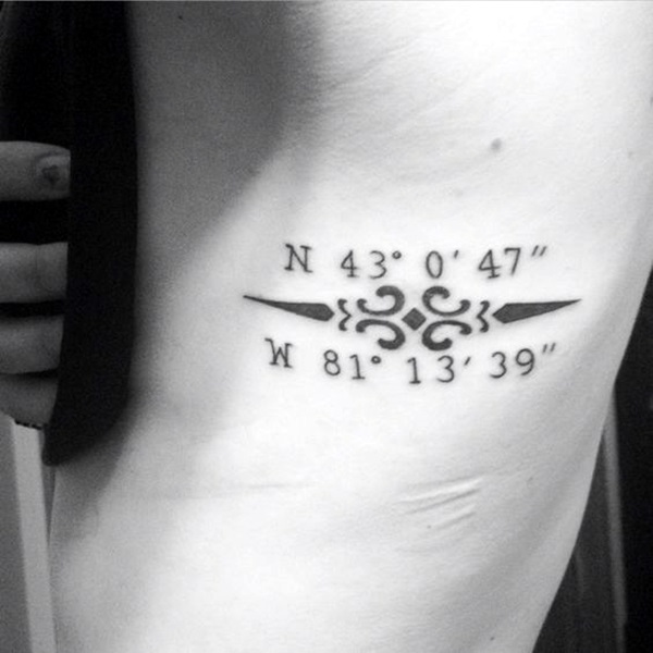 coordinates tattoo Ideas to Mark a Memory on Body (31)