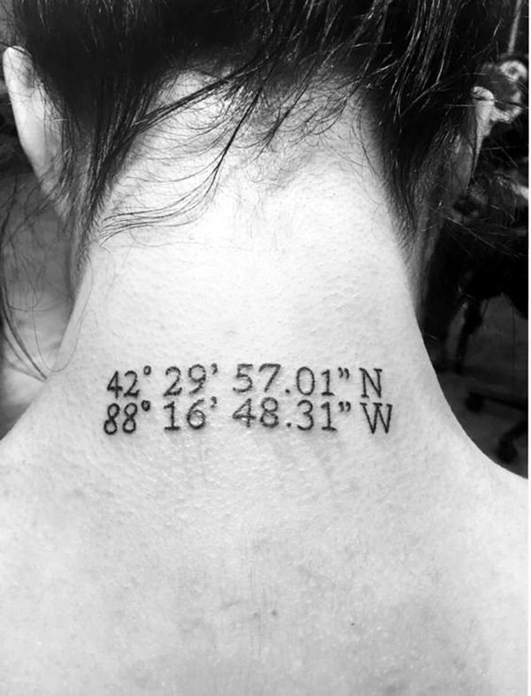 Coordinates Tattoo Ideas To Mark A Memory On Your Body.