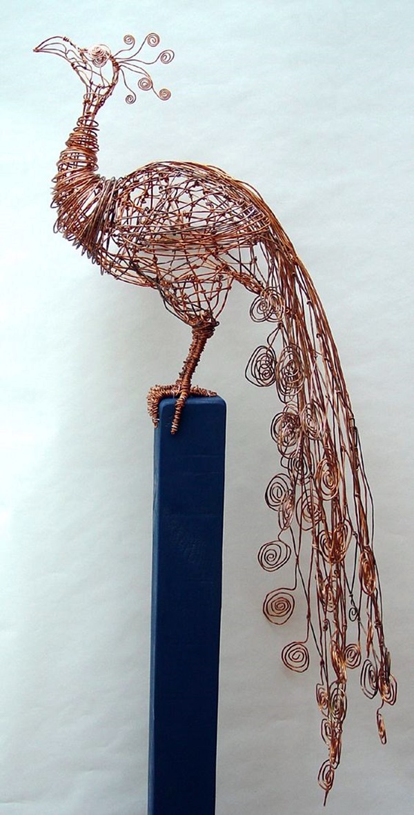 Copper Wire Peacock Beautiful wiresculpture With Images Wire Art 