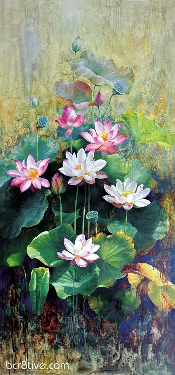 40 Peaceful Lotus Flower Painting Ideas - Bored Art