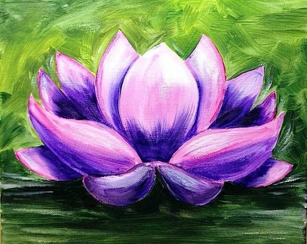 Peaceful Lotus Flower Painting Ideas (24)