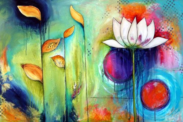 Peaceful Lotus Flower Painting Ideas (3)