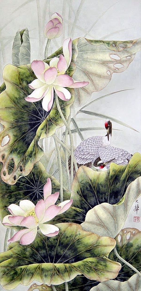 Peaceful Lotus Flower Painting Ideas (5)